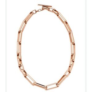 Fossil Womens Rose Gold Tone Chain Link Necklace 16-18 Inch NWT Dust Bag